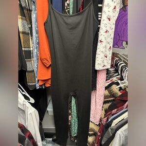 Black full length under body romper - M